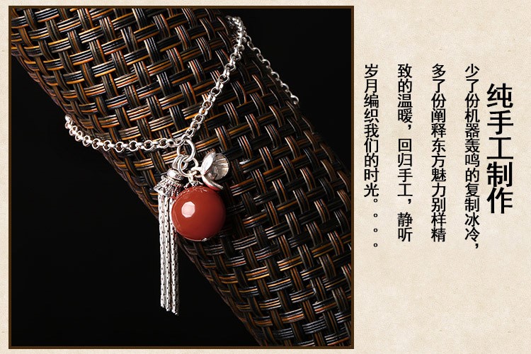 精致銀流蘇手鏈，別致瑪瑙手飾飾品