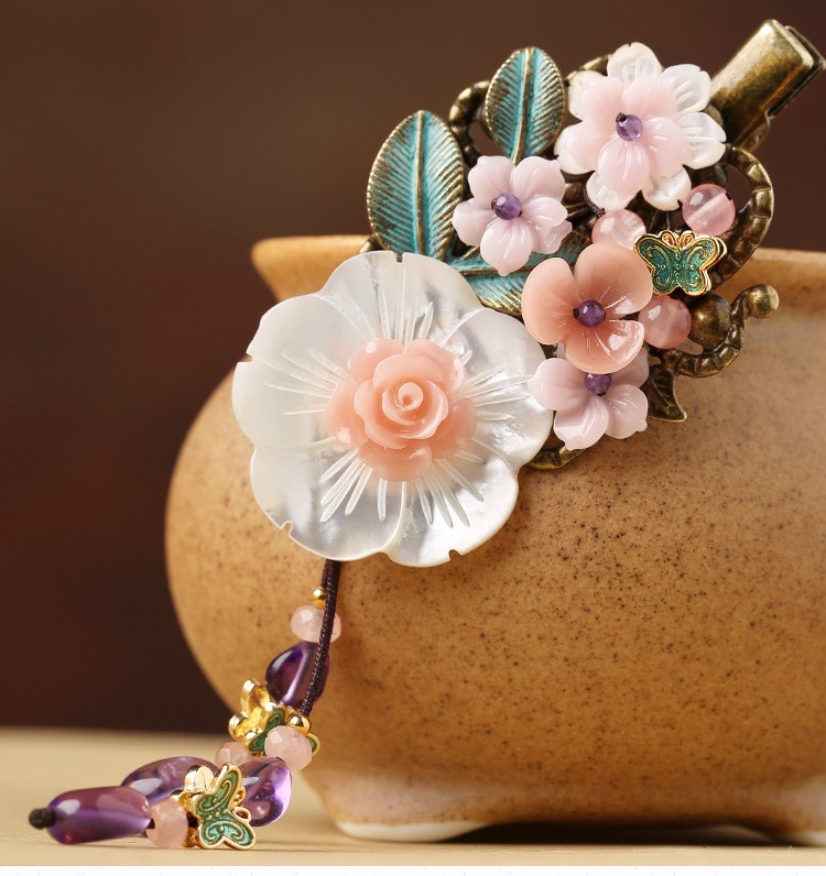 復(fù)古亦蝶花發(fā)夾夾，小清新氣質(zhì)淑女頭飾