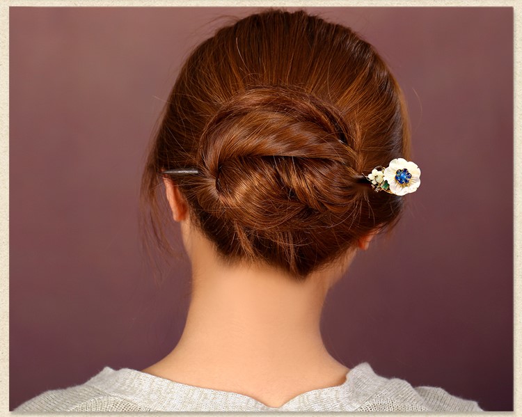 貝殼花朵復古宮廷步搖，月雪原發(fā)簪頭飾