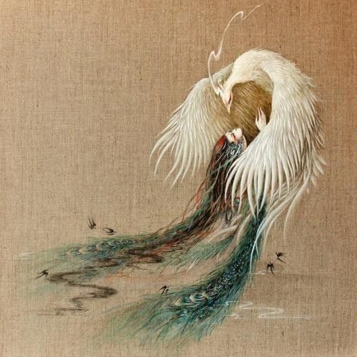 古典唯美插畫：杉澤的福連文苑水墨百鬼圖插畫