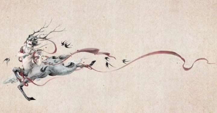 古典唯美插畫：杉澤的福連文苑水墨百鬼圖插畫