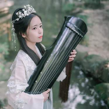 詩(shī)意琴女女生頭像，唯美古風(fēng)真人頭像