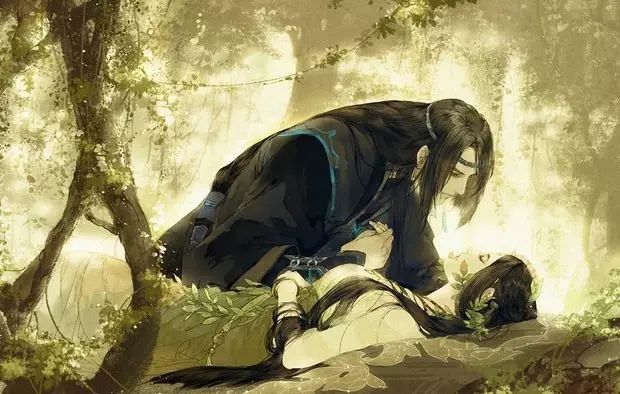 唯美古風(fēng)情侶插畫(huà)：只羨鴛鴦不羨仙