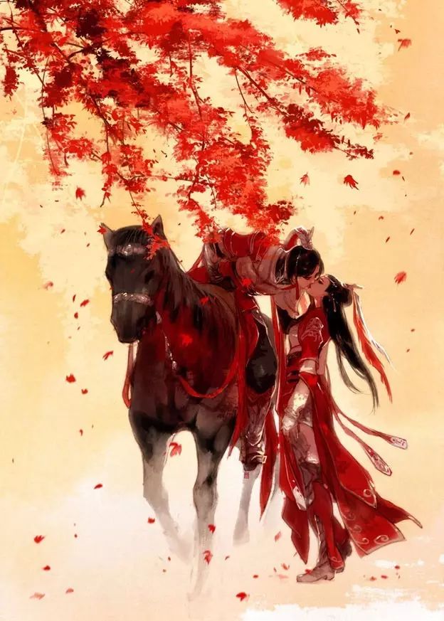 唯美古風(fēng)情侶插畫：只羨鴛鴦不羨仙