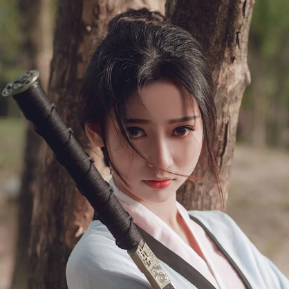 瀟灑霸氣帶兵器女生頭像，唯美古風(fēng)真人頭像