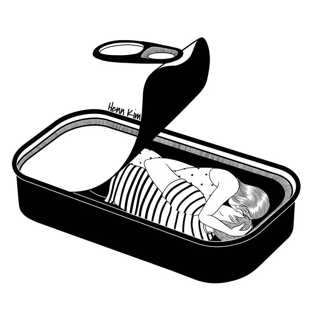 一組扎心黑色治愈系漫畫，看哭了的黑白插畫