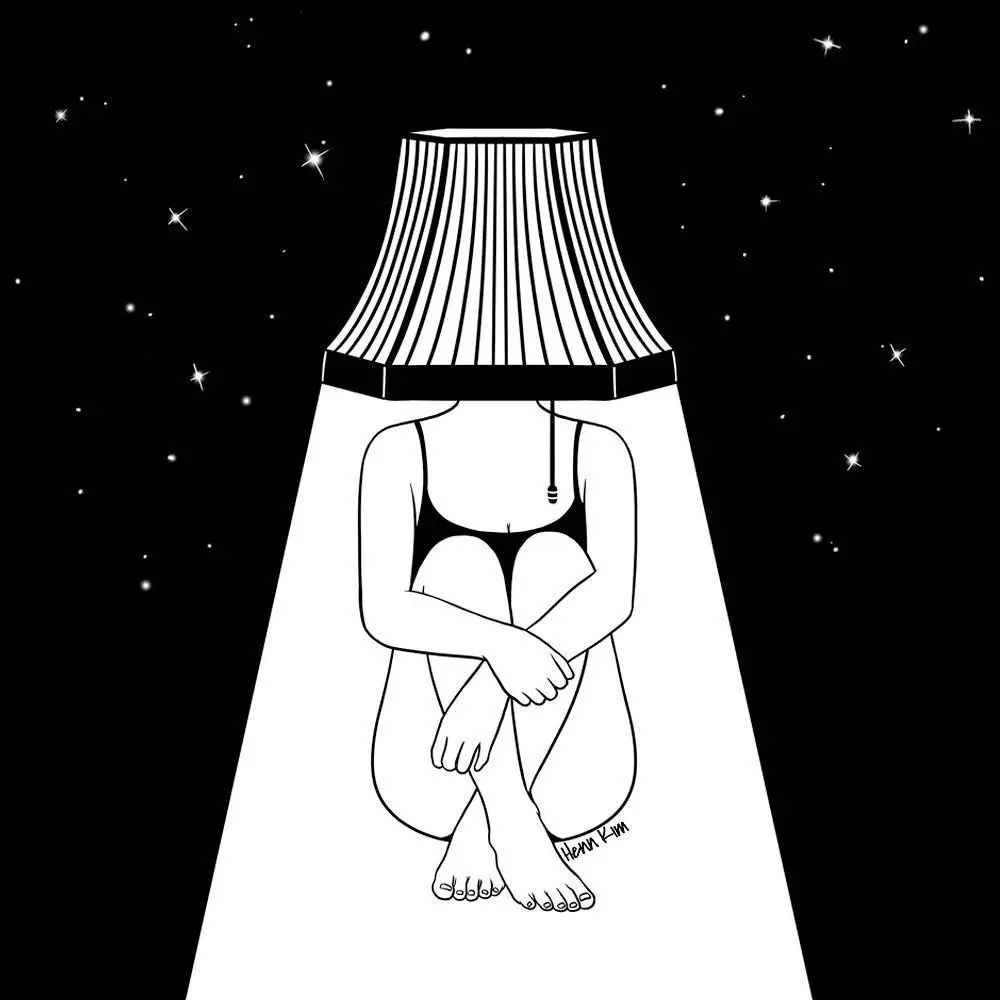 一組扎心黑色治愈系漫畫，看哭了的黑白插畫