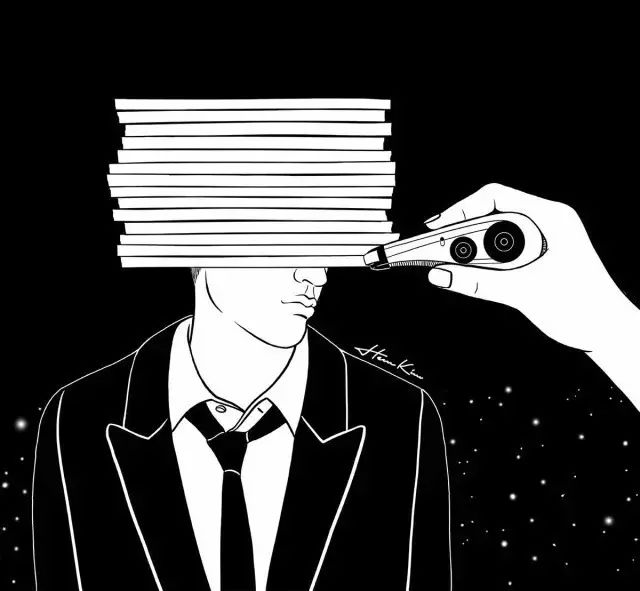 一組扎心黑色治愈系漫畫，看哭了的黑白插畫