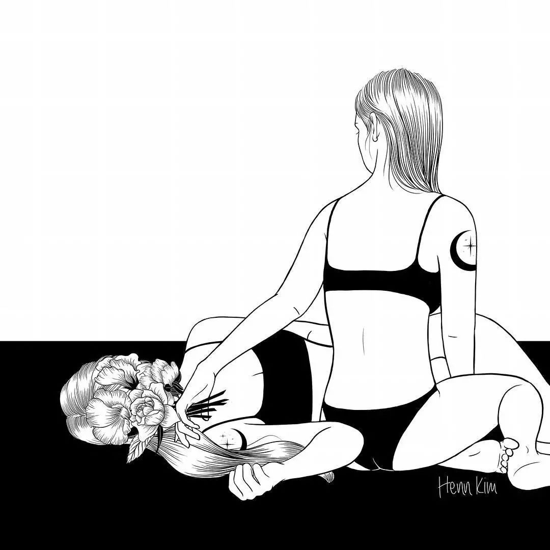 一組扎心黑色治愈系漫畫，看哭了的黑白插畫