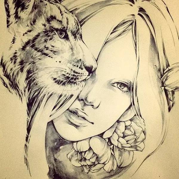 50幅人物速寫手繪插畫：感受時(shí)尚奇妙意境