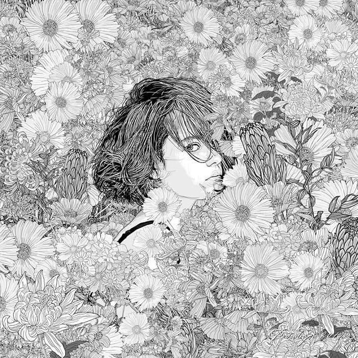 美人與花插畫：用線條淋漓盡致展現(xiàn)女性魅力！