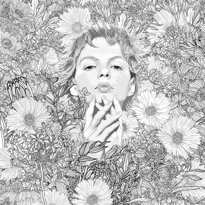 美人與花插畫：用線條淋漓盡致展現(xiàn)女性魅力！