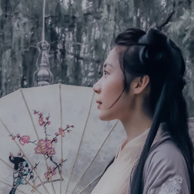 素雅復(fù)古帶傘女生頭像，唯美古風(fēng)真人頭像