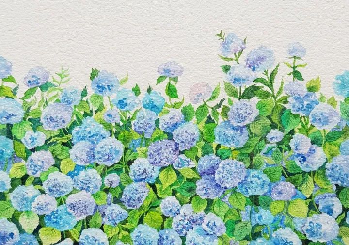 四季水彩花卉插畫，驚艷唯美!