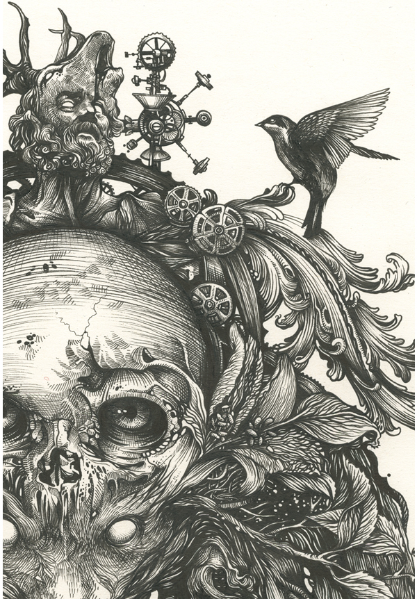 驚嘆的黑白手繪插畫，膩害了!