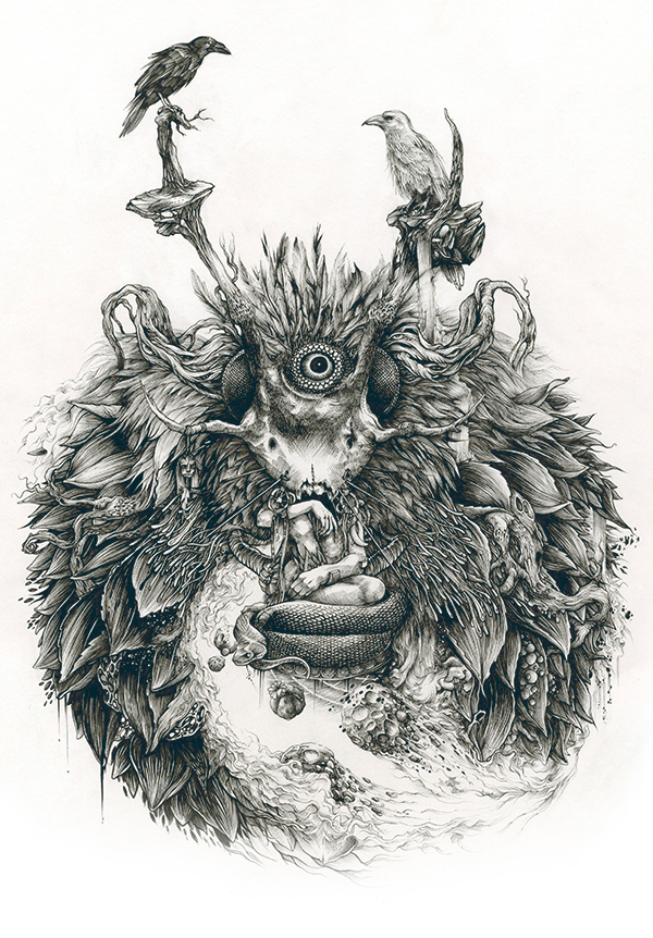 驚嘆的黑白手繪插畫，膩害了!