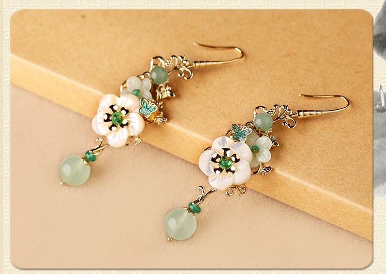 冷淡古風(fēng)耳墜耳環(huán)，小清新花朵耳環(huán)首飾