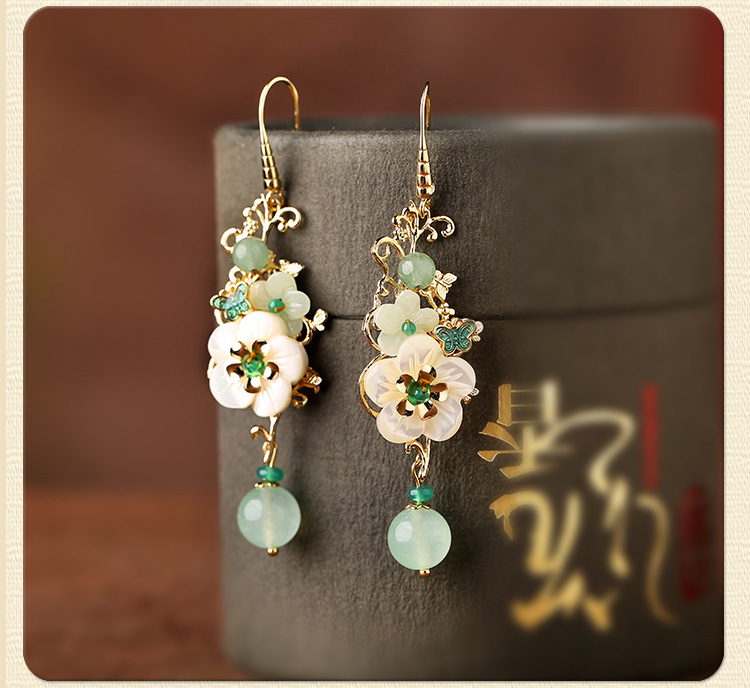 冷淡古風(fēng)耳墜耳環(huán)，小清新花朵耳環(huán)首飾
