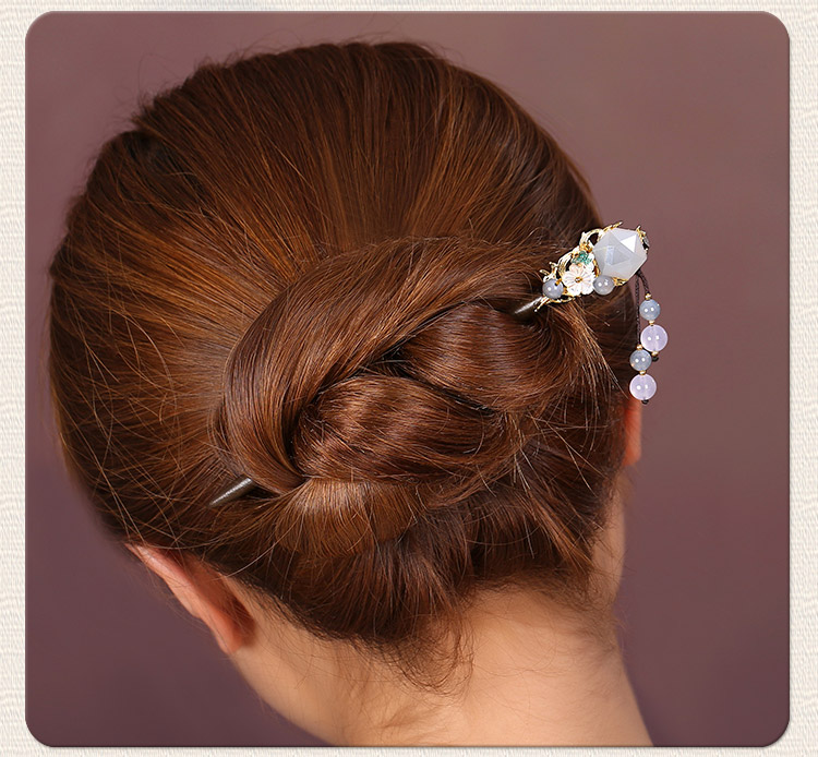 水晶復(fù)古風(fēng)發(fā)簪，古代步搖發(fā)簪頭飾