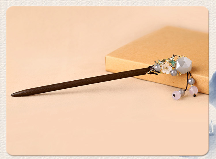 水晶復(fù)古風(fēng)發(fā)簪，古代步搖發(fā)簪頭飾