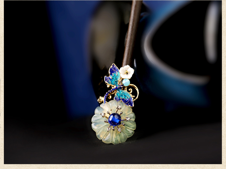 古風(fēng)花朵發(fā)簪發(fā)飾，未聞花名中式簪子頭飾