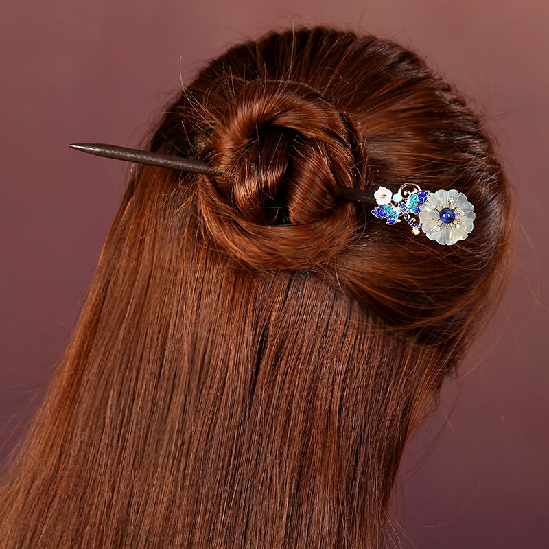 古風(fēng)花朵發(fā)簪發(fā)飾，未聞花名中式簪子頭飾