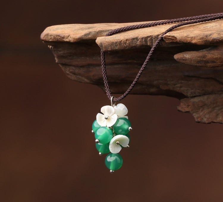 浮嵐暖翠項鏈，復古森系簡約首飾