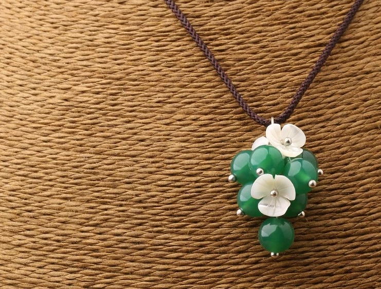 浮嵐暖翠項鏈，復古森系簡約首飾