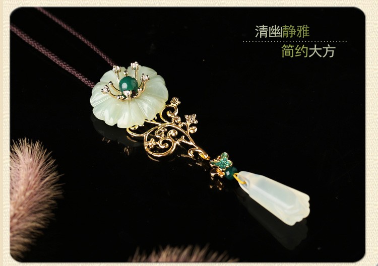 岫玉吊墜掛件，簡約氣質(zhì)項鏈首飾