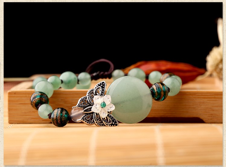 綠色森系手鏈，簡(jiǎn)約個(gè)性蝴蝶手串飾品