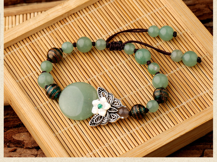 綠色森系手鏈，簡(jiǎn)約個(gè)性蝴蝶手串飾品