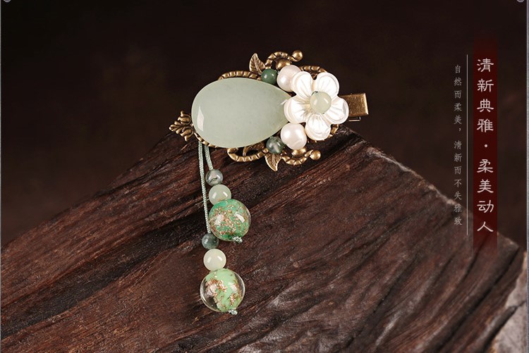 古典簡約小清新發(fā)夾，優(yōu)雅水滴復(fù)古發(fā)飾頭飾