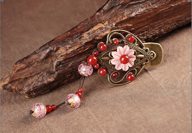 紅粉佳人發(fā)夾，典雅福連文苑發(fā)飾頭飾