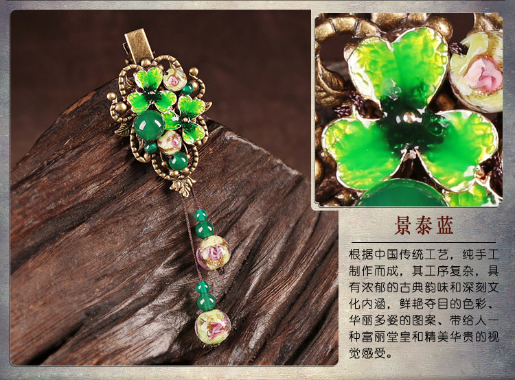 清新翠嫣發(fā)夾，古風(fēng)簡(jiǎn)約發(fā)飾頭飾