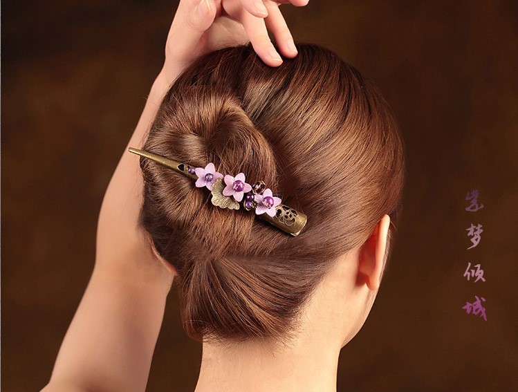 紫夢(mèng)傾城發(fā)夾，優(yōu)雅紫色大發(fā)夾頭飾