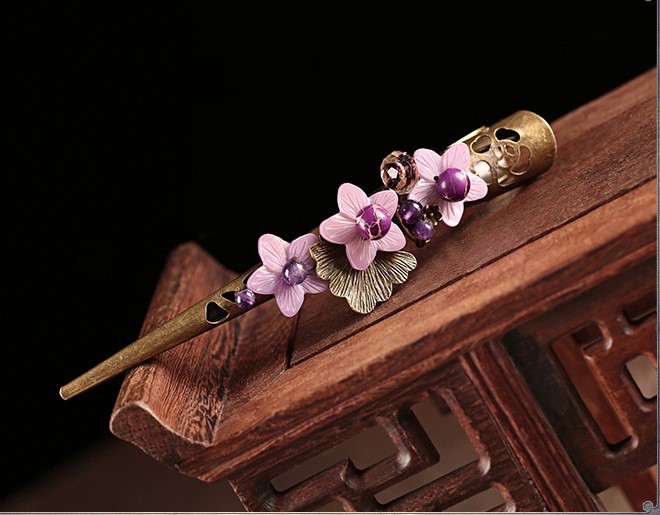 紫夢(mèng)傾城發(fā)夾，優(yōu)雅紫色大發(fā)夾頭飾