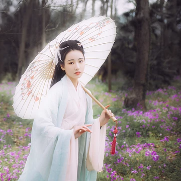 清新花朵帶傘女生頭像，唯美古風(fēng)真人頭像