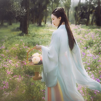 清新花朵帶傘女生頭像，唯美古風(fēng)真人頭像