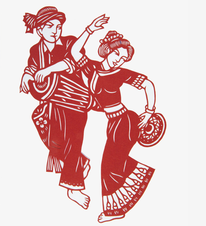 十款民族風情人物剪紙：濃濃的民族風情韻味
