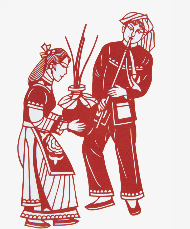 十款民族風情人物剪紙：濃濃的民族風情韻味
