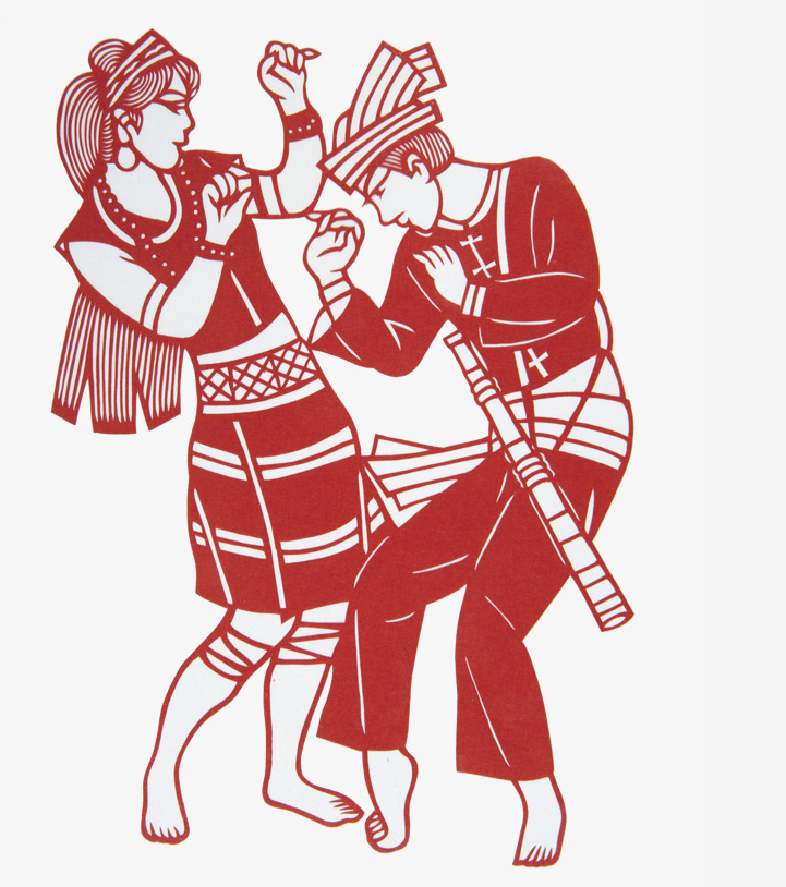 十款民族風情人物剪紙：濃濃的民族風情韻味