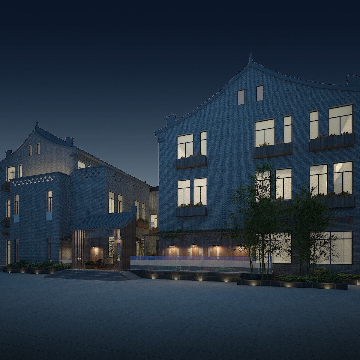 銀川·印象熙岸，經(jīng)典徽派造型巧妙的融合在古鎮(zhèn)