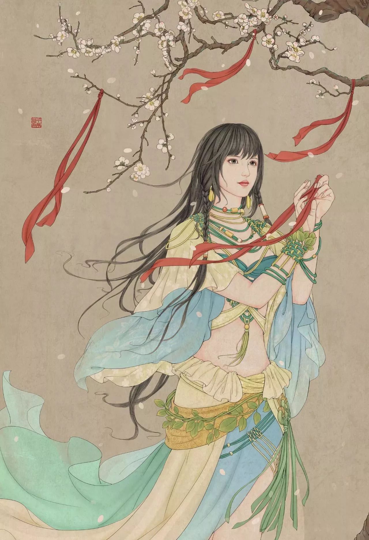 驚艷手繪插畫(huà)：古風(fēng)線條畫(huà)出女子極致的美