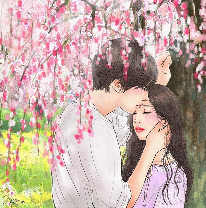 一組情侶情趣插畫，充滿誘惑的手繪插畫