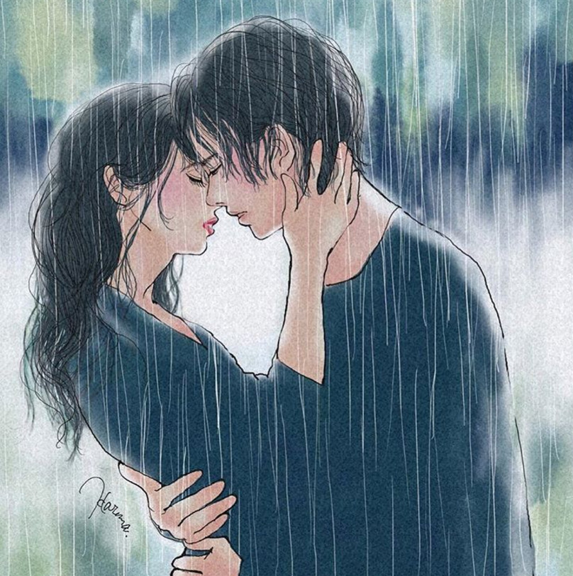 一組情侶情趣插畫，充滿誘惑的手繪插畫