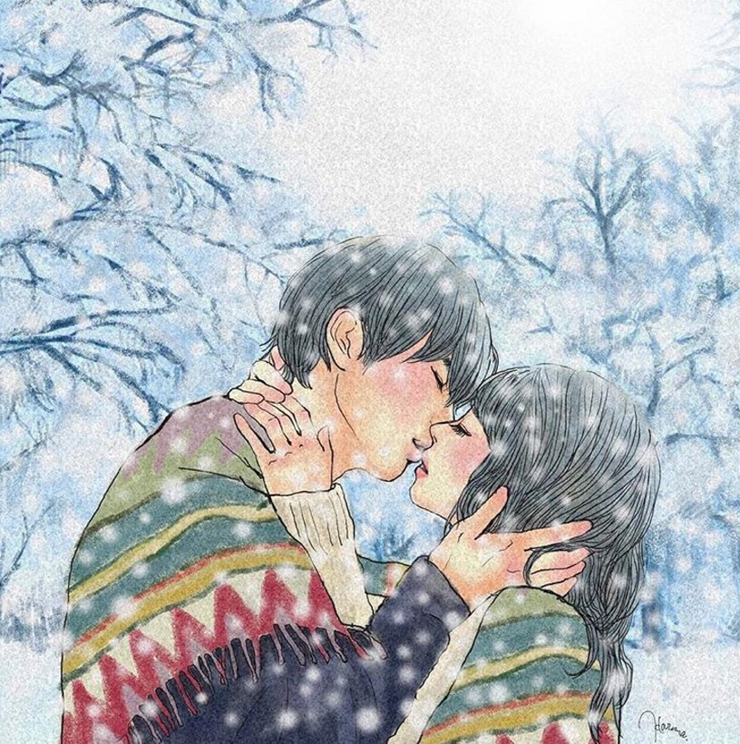 一組情侶情趣插畫，充滿誘惑的手繪插畫