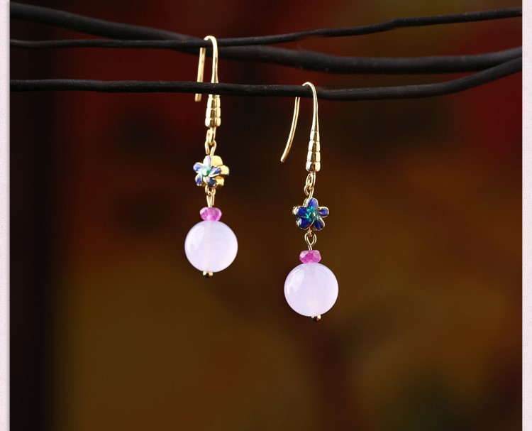 復(fù)古紫色超仙耳環(huán)，氣質(zhì)古風(fēng)小巧耳飾首飾