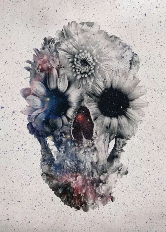 一組手繪骷髏頭插畫，猶如帶刺的玫瑰！