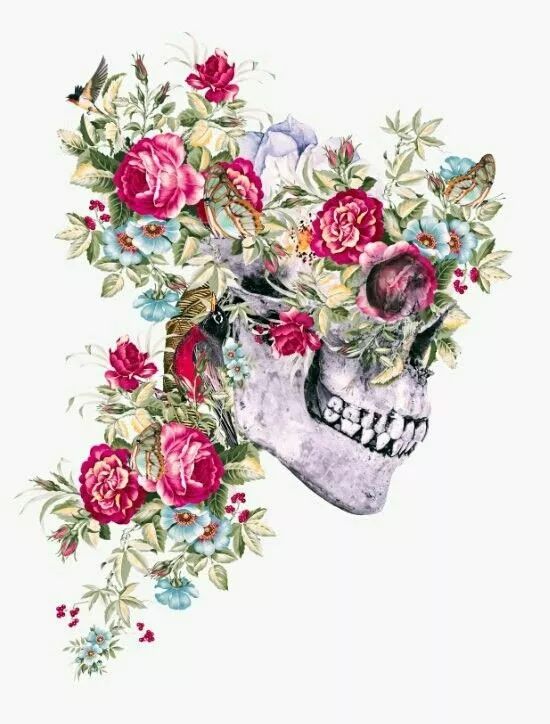 一組手繪骷髏頭插畫，猶如帶刺的玫瑰！