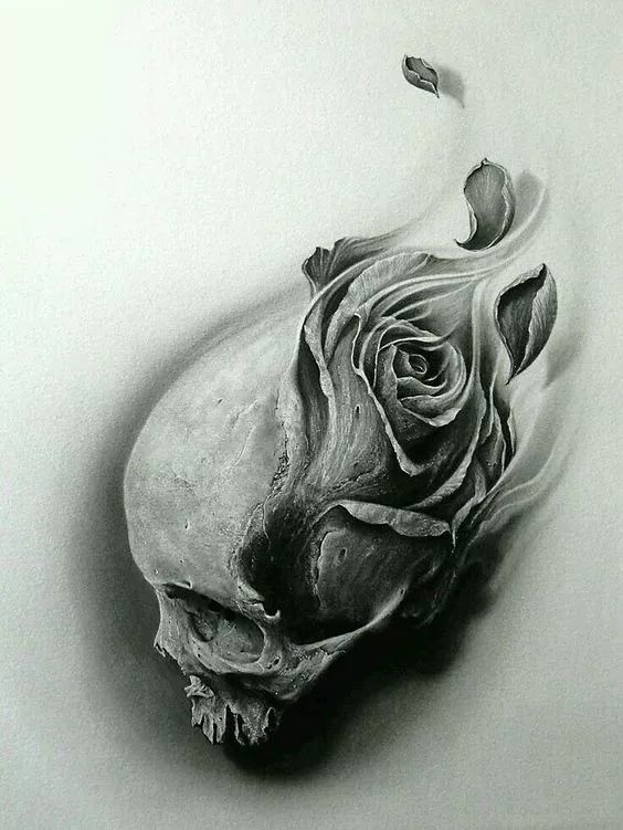 一組手繪骷髏頭插畫，猶如帶刺的玫瑰！